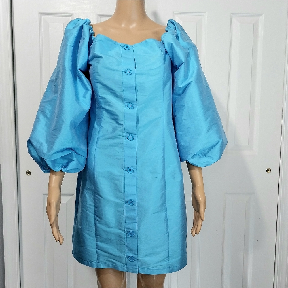 Rivers Island London Puff Sleeve Mini‎ Dress, NWT, UK 10|US 6